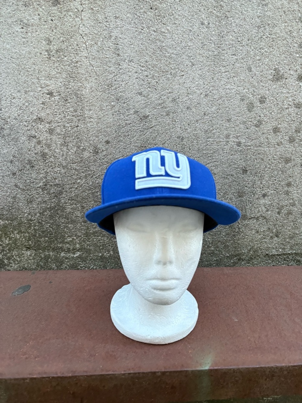 New York Giants NY Solid White Logo Era 59FIFTY Fitted Hat  7 1/4 NFL Blue Cap